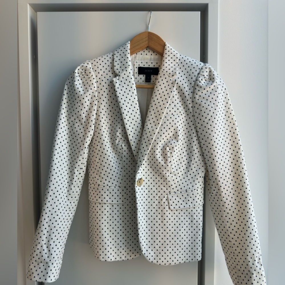 J Crew - White Polka Dot Blazer